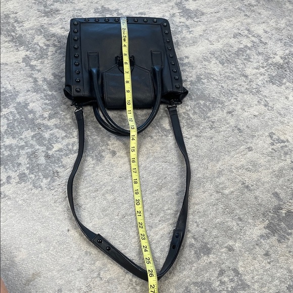 Loeffler Randall Junior Work Tote Bag Black Leather Studded 2 Way - Picture 10 of 15